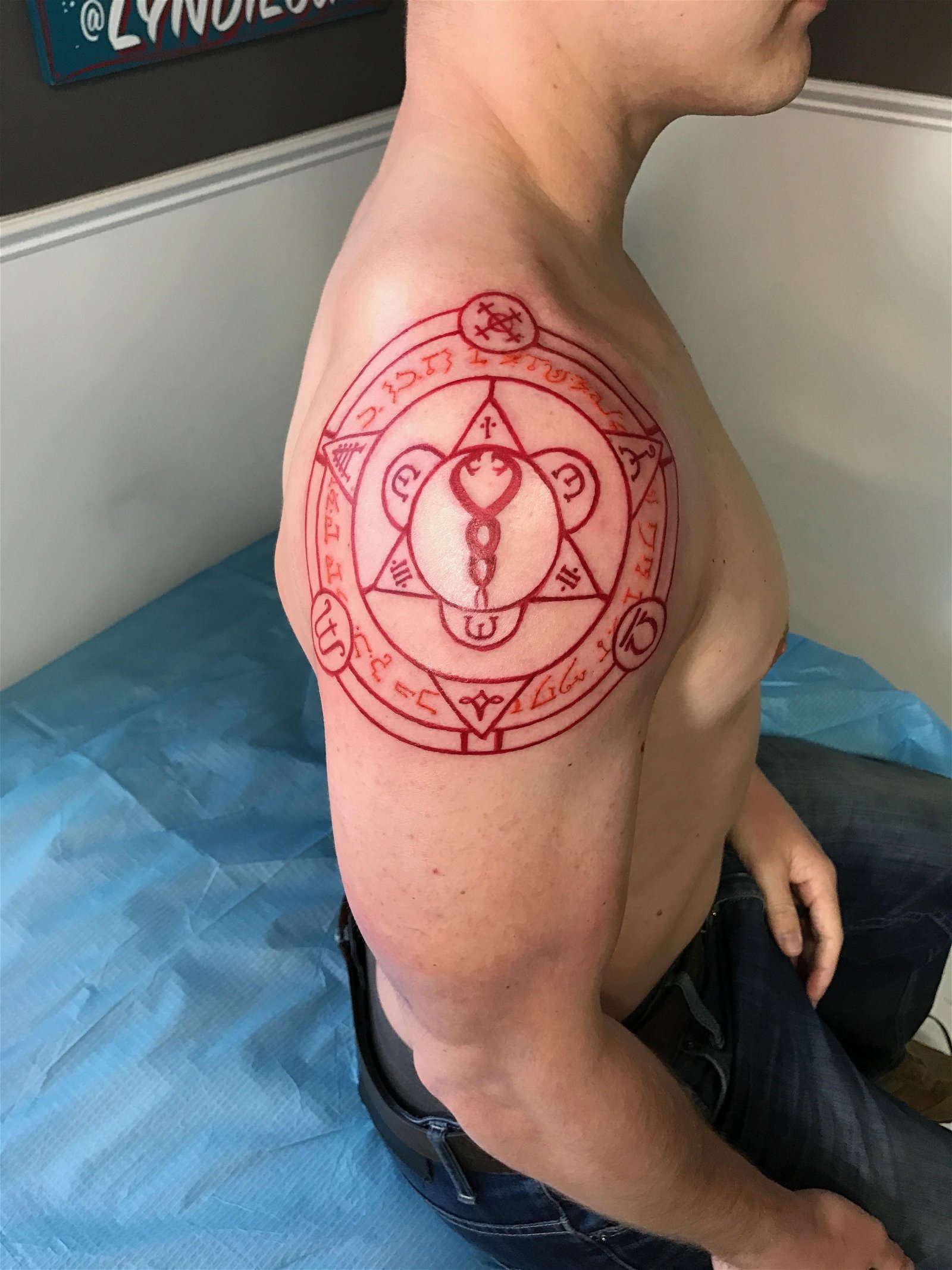Alchemy circle by Lyndi Lou @ Tattoo Salvation Louisville KY 1 21 Coolest Tattoos for Every Anime Fan