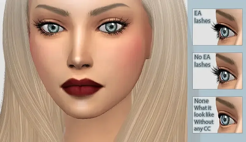 No EA Eyelashes.jpg 1 27 Best Eyelash CC and Mods for Sims 4
