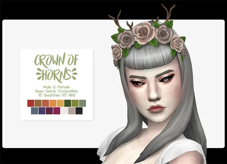 06 crown of horns by nolan sims 26 Best Sims 4 Horns CC Mods: Horns & Antlers