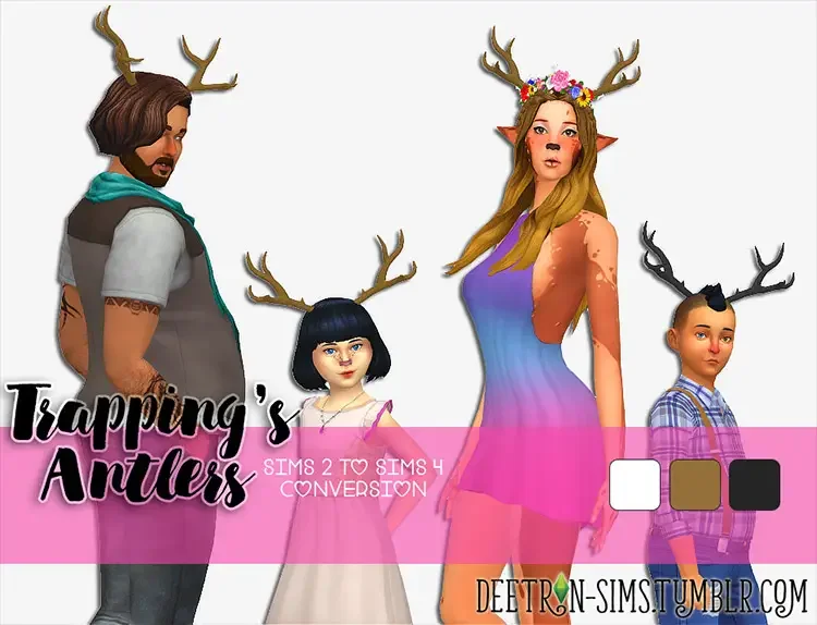 07 trappings antlers by deetron sims 26 Best Sims 4 Horns CC Mods: Horns & Antlers