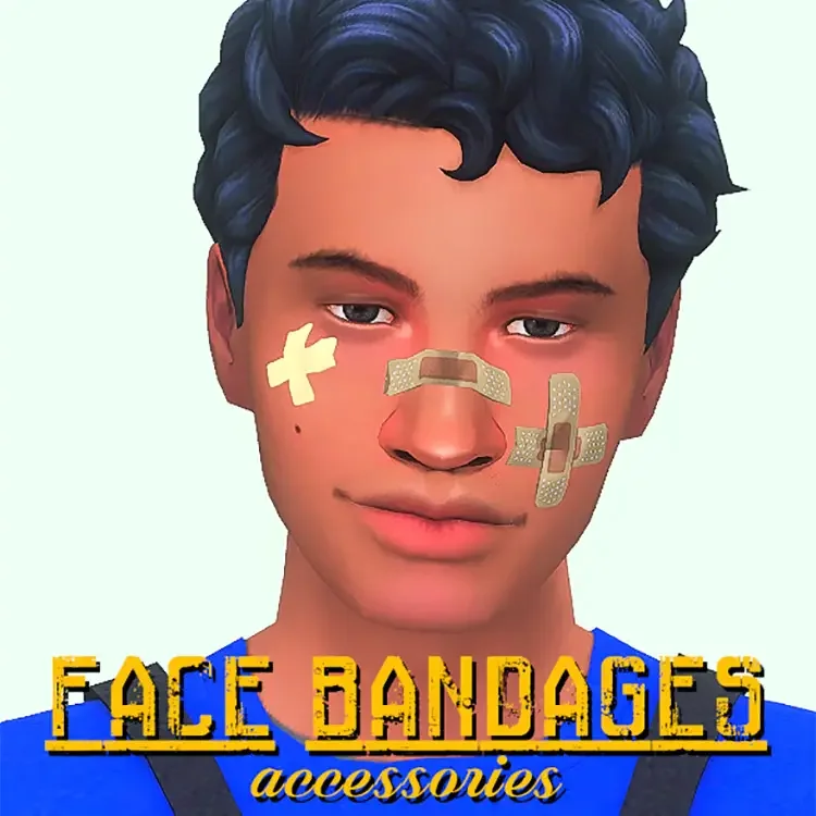 08 face bandages sims 4 cc 21 Sims 4 Injury CC: Scars, Bruises & Bandages