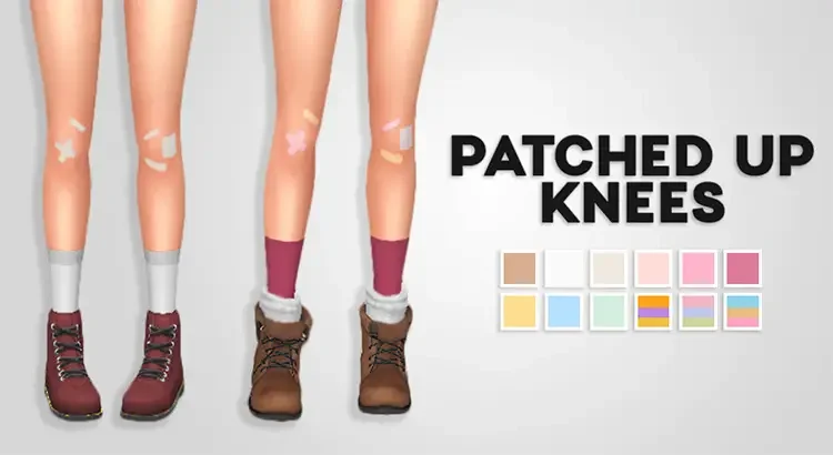 11 patched up knees sims 4 cc 21 Sims 4 Injury CC: Scars, Bruises & Bandages