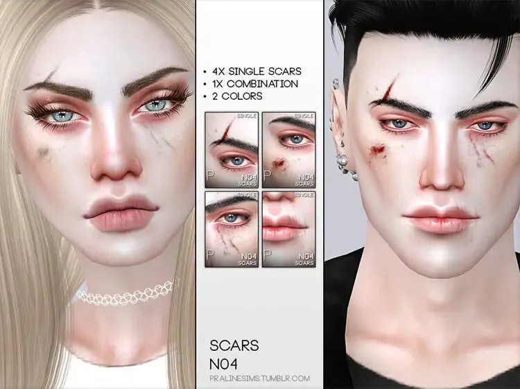 17 face scars n04 sims 4 cc screenshot 1 21 Sims 4 Injury CC: Scars, Bruises & Bandages