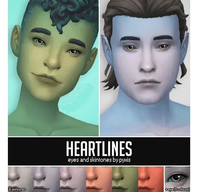Heartline Eyes and Skintones 1 35 Best Sims 4 Mermaid CC & Mods