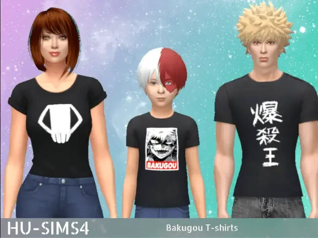 bakugo tshirts sims mod 38 Sims 4 My Hero Academia Mods & CC Packs