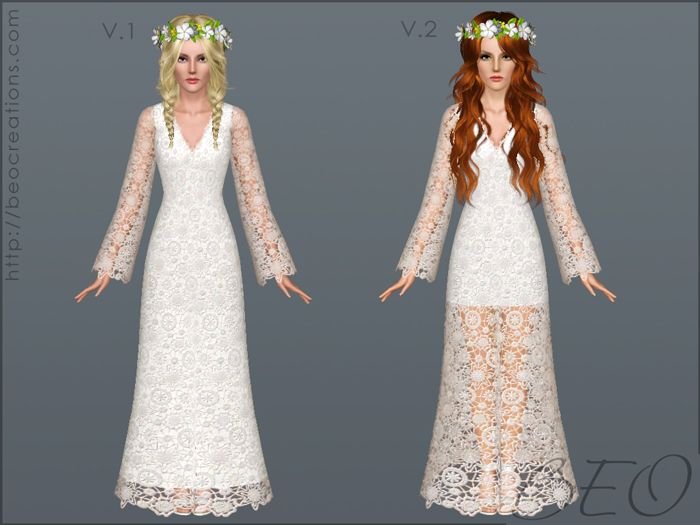 bohemian wedding dress sims4 21 Sims 4 Wedding Dresses CC & Mods
