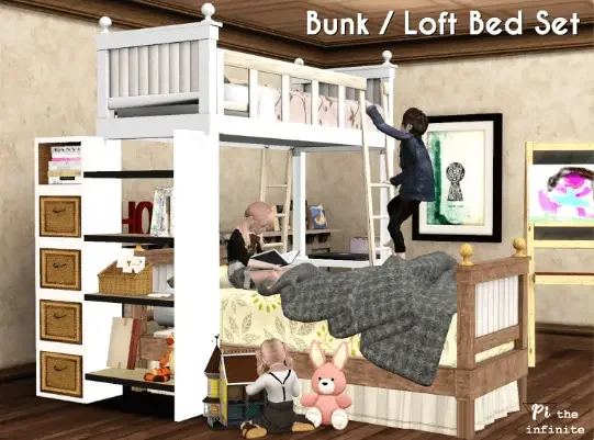 bunk bed set 23 Sims 4 Bunk Bed CC & Mods