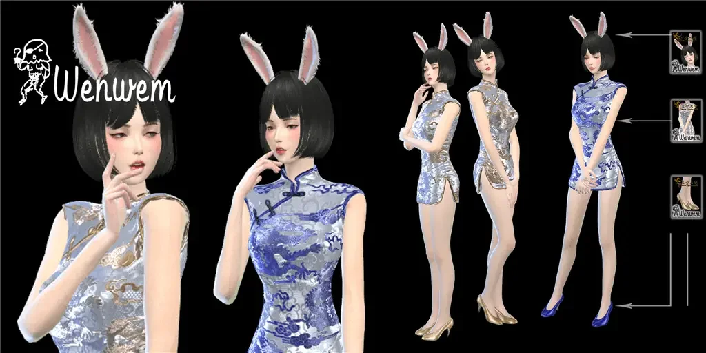 cheongsam sims mod 9 Sims 4 CC: Bunny Ears Accessories
