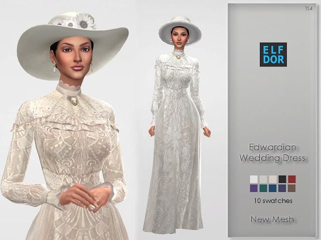 edwardian wedding dress mod sims4 21 Sims 4 Wedding Dresses CC & Mods
