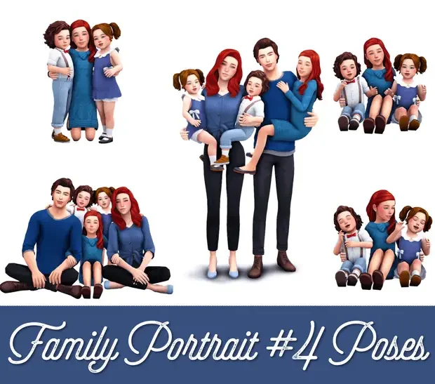 family portrait 4 ts4 35 Best Sims 4 Family Pose Packs