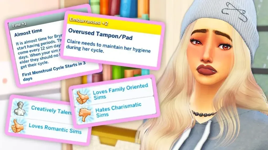 female sims will have periods 10 Great Sims 4 Slice of Life Mods