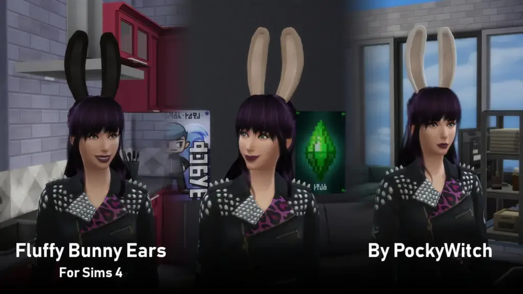 fluffy bunny ears 9 Sims 4 CC: Bunny Ears Accessories