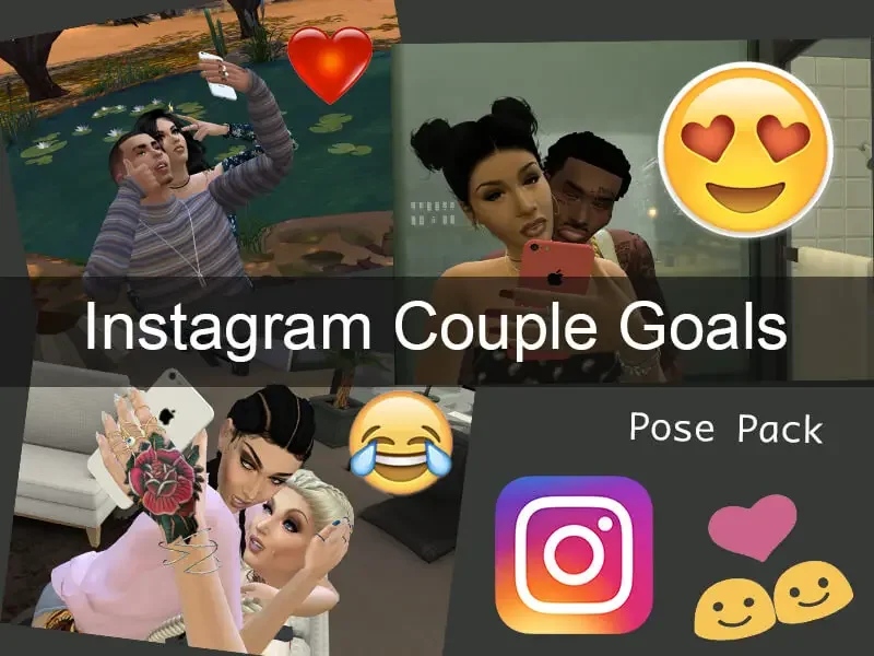 instagramgoals posepack 25 Best Sims 4 Couple Pose Packs