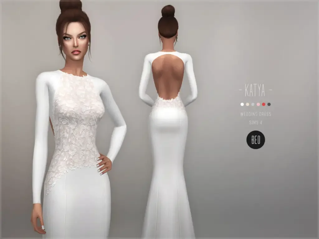 katya wedding dress sims4 21 Sims 4 Wedding Dresses CC & Mods