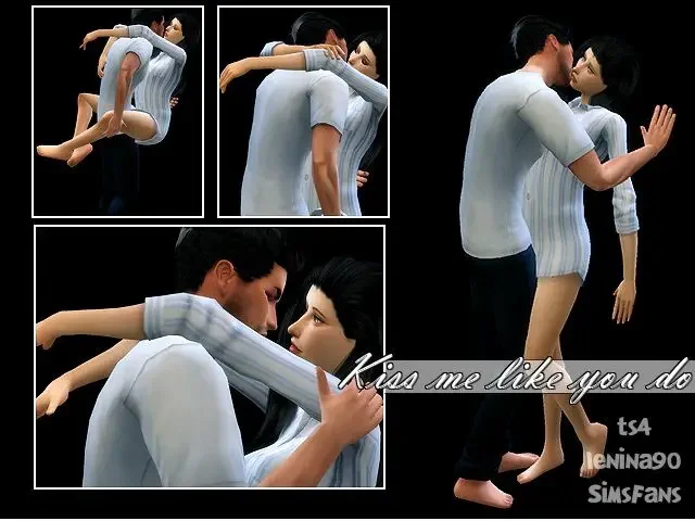 kiss me as you do couple poses lenina 25 Best Sims 4 Couple Pose Packs
