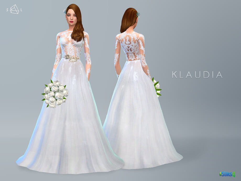 klaudia wedding dress 21 Sims 4 Wedding Dresses CC & Mods
