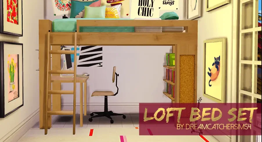 loft bed set sims mod 23 Sims 4 Bunk Bed CC & Mods