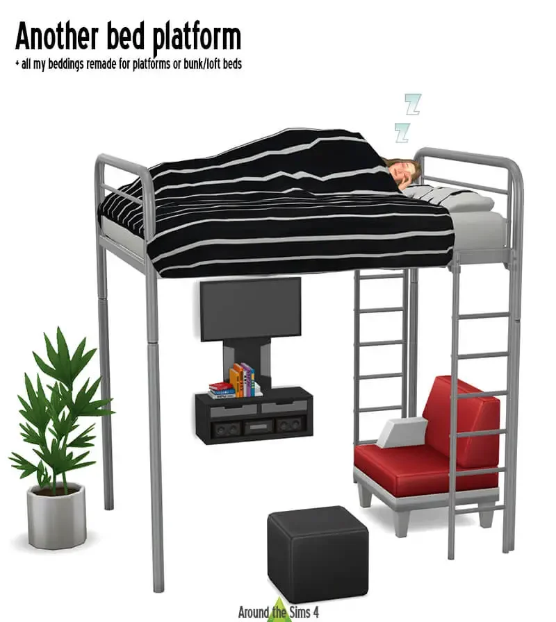 loft bed set 23 Sims 4 Bunk Bed CC & Mods
