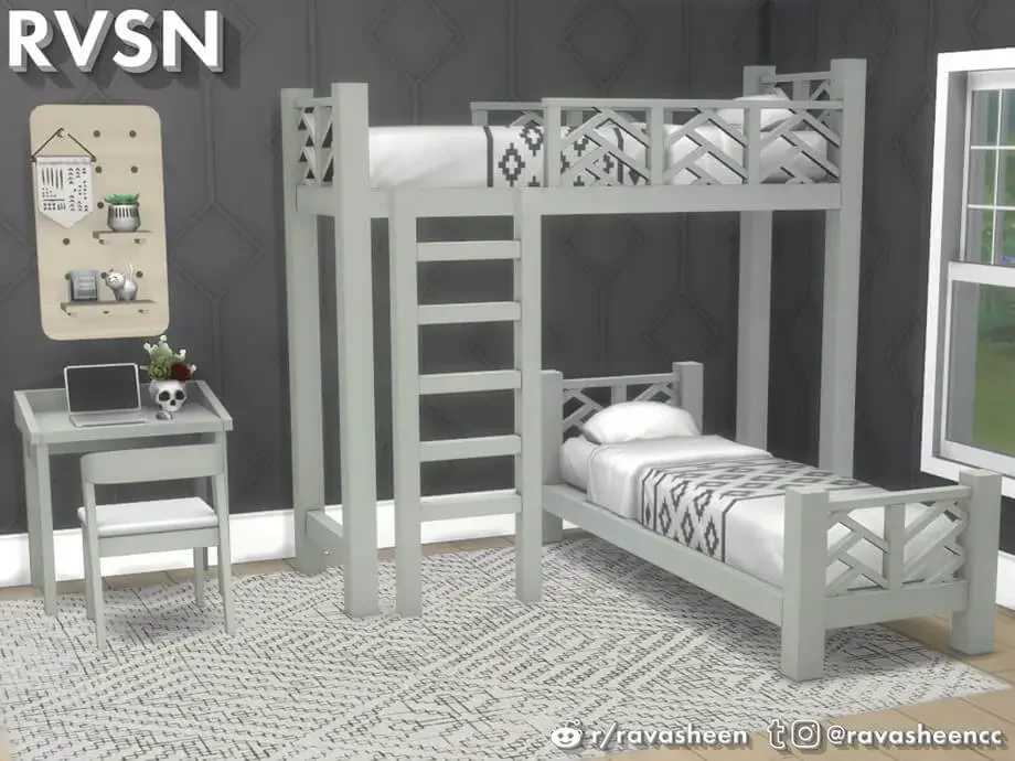 lower bunk bed sims mod 23 Sims 4 Bunk Bed CC & Mods