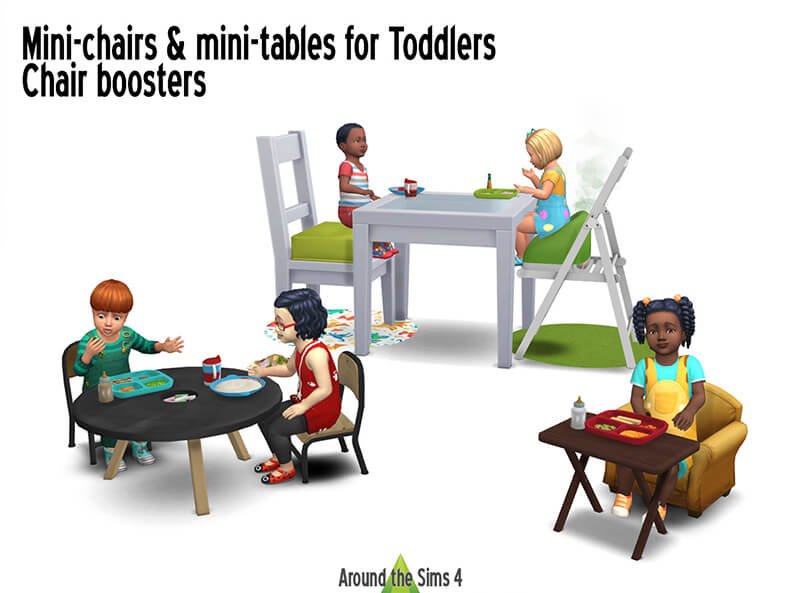 mini chairs and mini tables toddlers sims mod 35 Best Sims 4 Toddler Mods & CC Packs