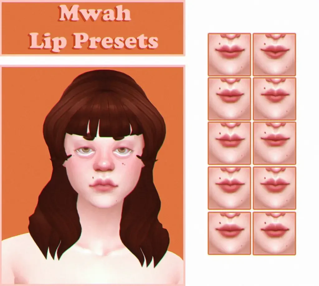 mwah lip presets sims mopds 20 Sims 4 Best Lips CC & Mods
