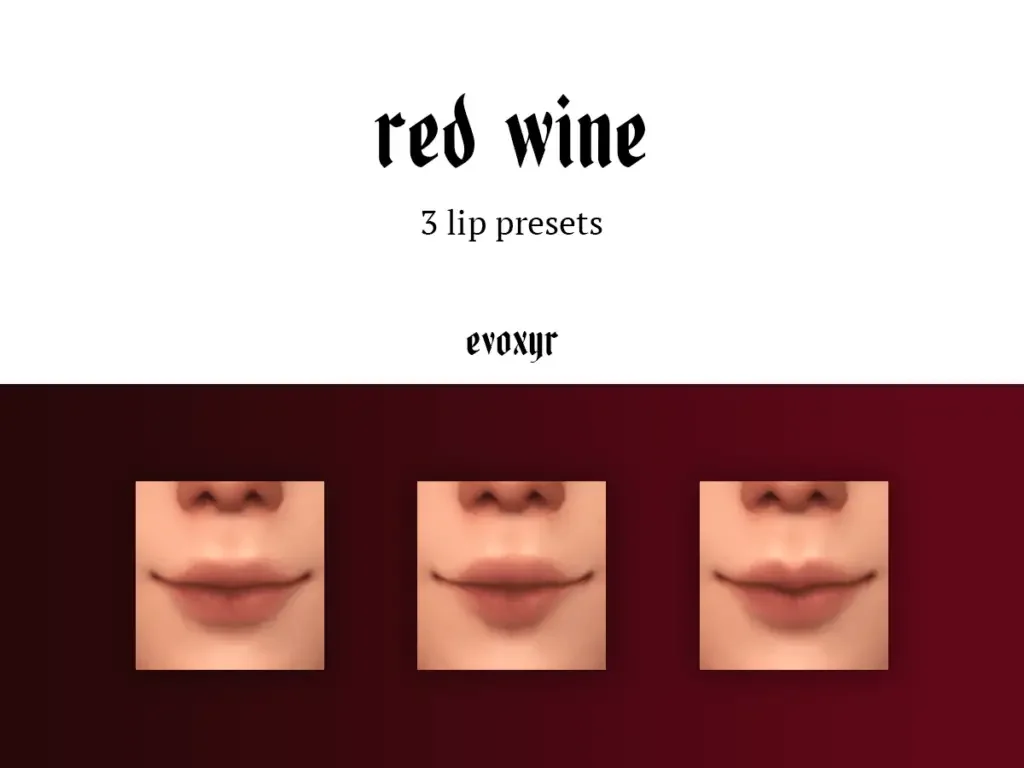 red wine lip preset sims mods 20 Sims 4 Best Lips CC & Mods