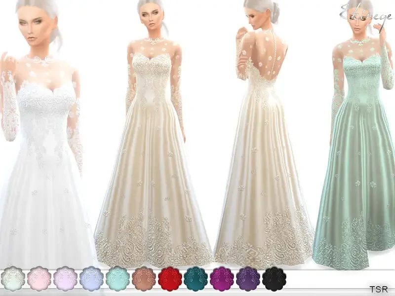 romantic wedding gown sims4 1 21 Sims 4 Wedding Dresses CC & Mods