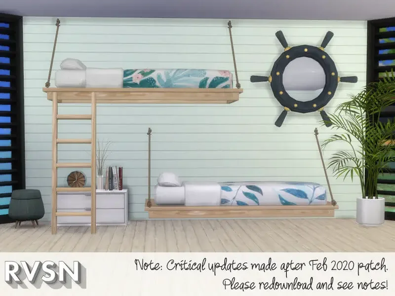 tropic like a hot beach set 23 Sims 4 Bunk Bed CC & Mods