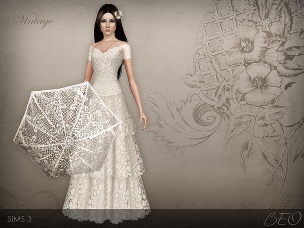 vintage wedding dress mod 21 Sims 4 Wedding Dresses CC & Mods