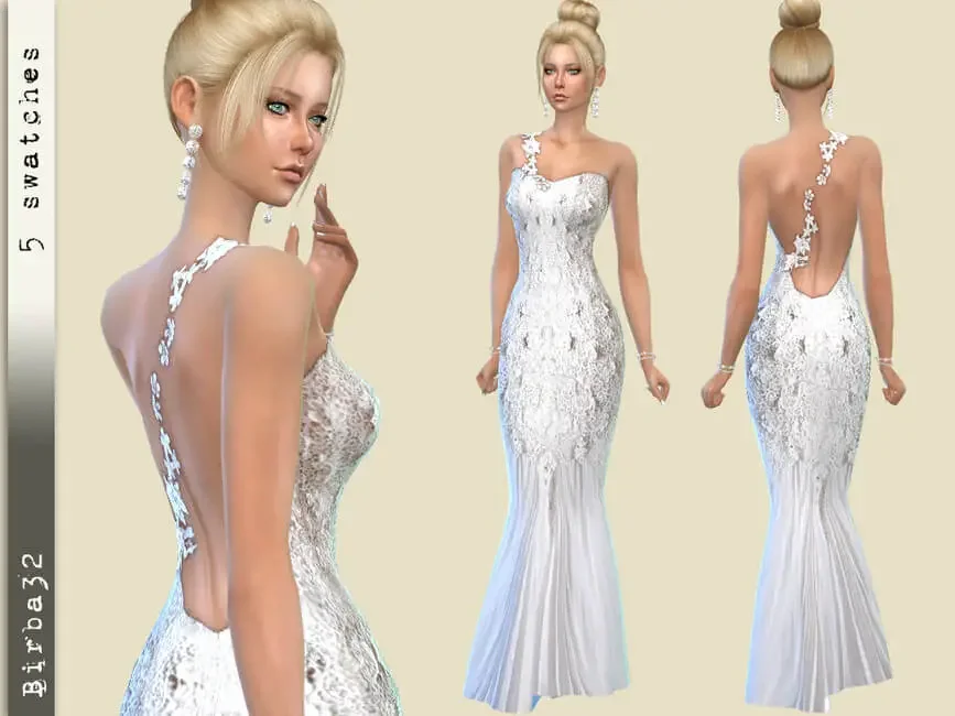 wedding dress 18 sims4 mod 21 Sims 4 Wedding Dresses CC & Mods