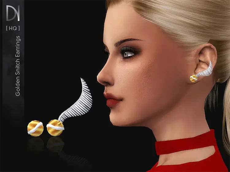 01 golden snitch earrings harry potte cc 17 Best Sims 4 Harry Potter Mods & CC Packs