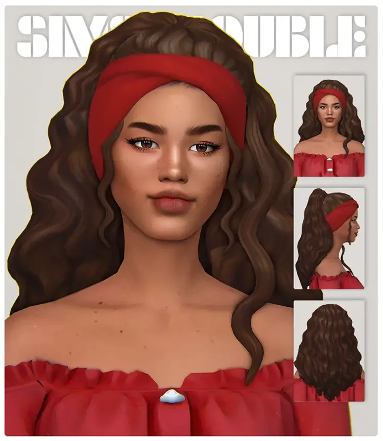 01 luna hair sims 4 screenshot 1a 27 Best Sims 4 Curly Hair CC