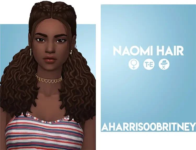 02 naomi hair sims 4 screenshot 27 Best Sims 4 Curly Hair CC