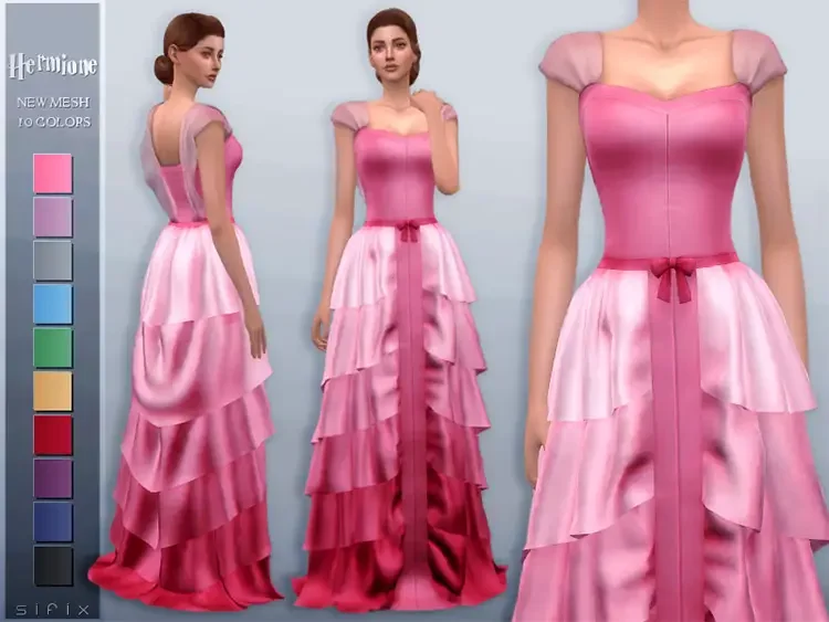 03 hermione gown sims4 cc 17 Best Sims 4 Harry Potter Mods & CC Packs