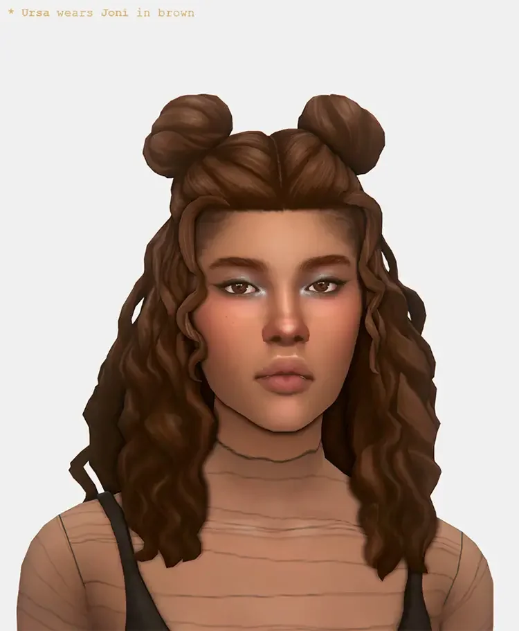 03 joni hair sims 4 screenshot 27 Best Sims 4 Curly Hair CC
