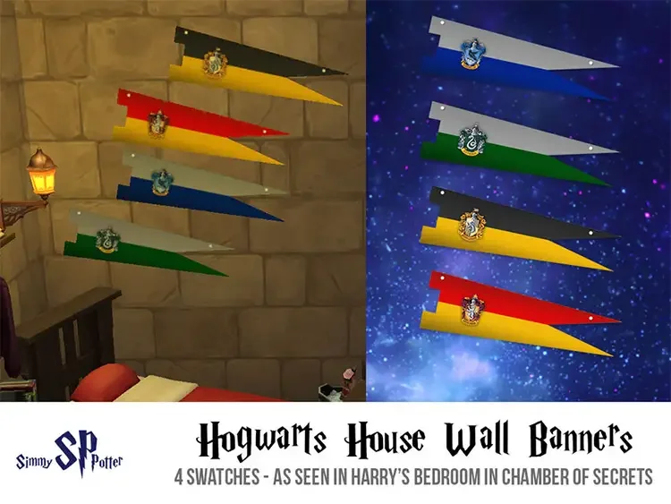 10 harry potter sims4 wall banners 17 Best Sims 4 Harry Potter Mods & CC Packs