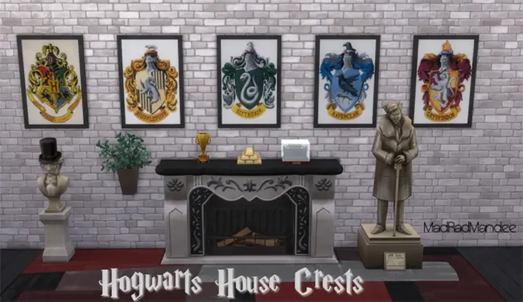 12 hogwarts house crests sims4 cc 17 Best Sims 4 Harry Potter Mods & CC Packs