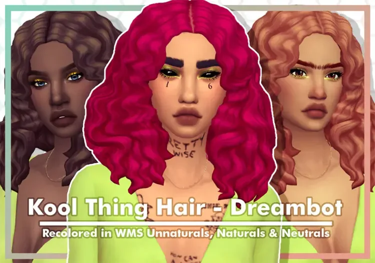 13 kool thing hair sims 4 screenshot 27 Best Sims 4 Curly Hair CC