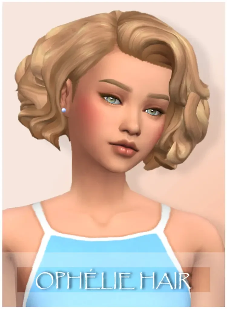 14 ophelie hair sims 4 screenshot 27 Best Sims 4 Curly Hair CC