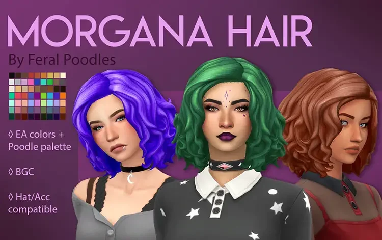 17 morgana hair sims 4 screenshot 27 Best Sims 4 Curly Hair CC