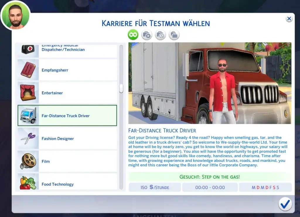 Long distance Truck Driver Career by Helene 912 40 Best Sims 4 Career Mods