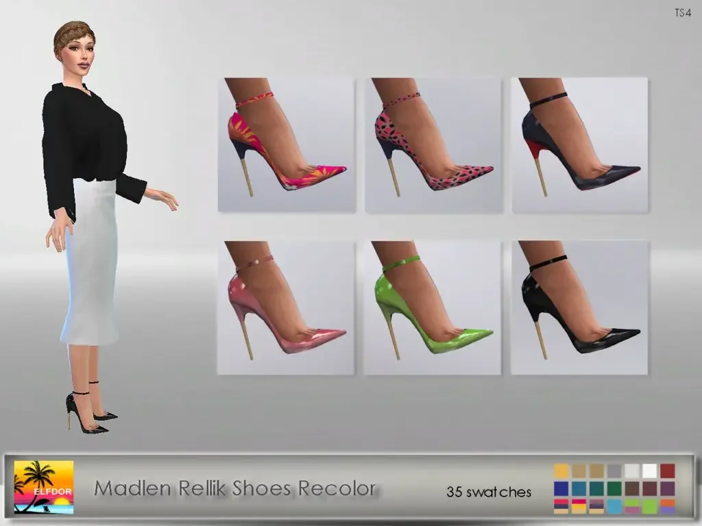 Madlen High Sneakers Recolors 27 Sims 4 Shoes Mods & CC