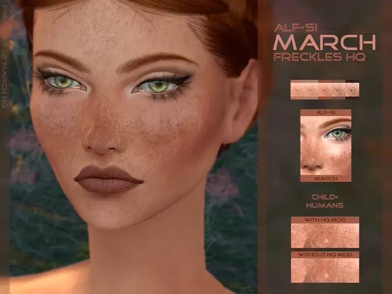 March Face Freckles HQ 19 Best Sims 4 Freckles Mods & CC