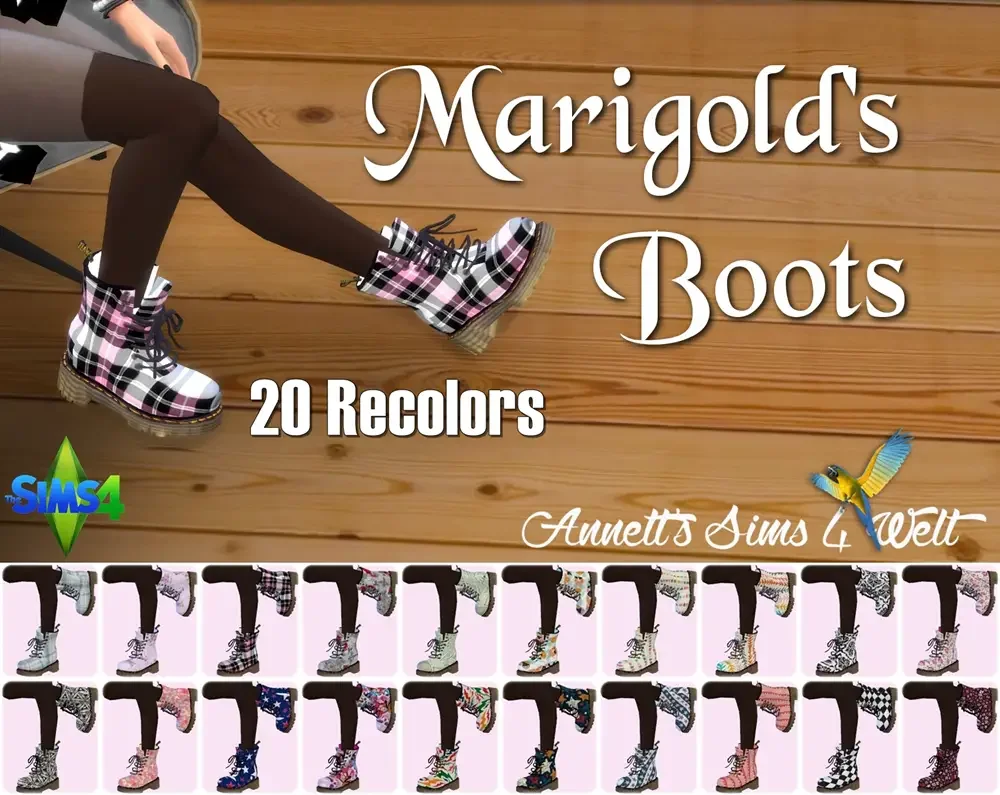 Marigold Combat Boots Recolors 27 Sims 4 Shoes Mods & CC