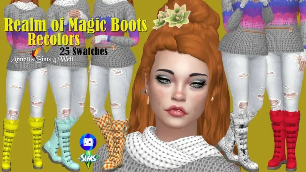Realm Of Magic Boots Recolor 27 Sims 4 Shoes Mods & CC