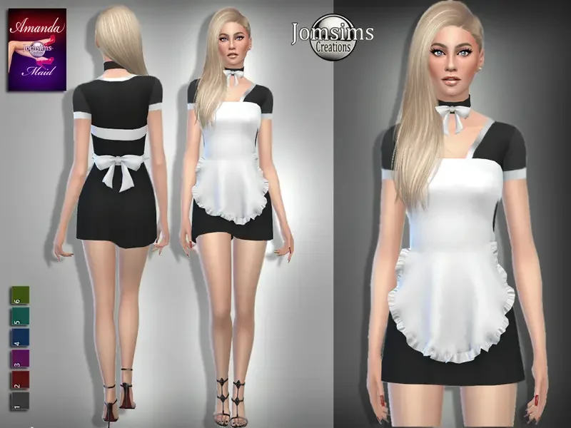 Sexy Amanda Maid Outfit SIMS 4 11 Sims 4 Maid Uniform CC & Mods