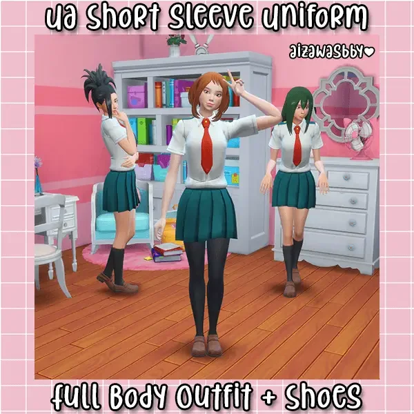 UA short sleeve uniform sims mod 19 Sims 4 School Uniform CC + Mods