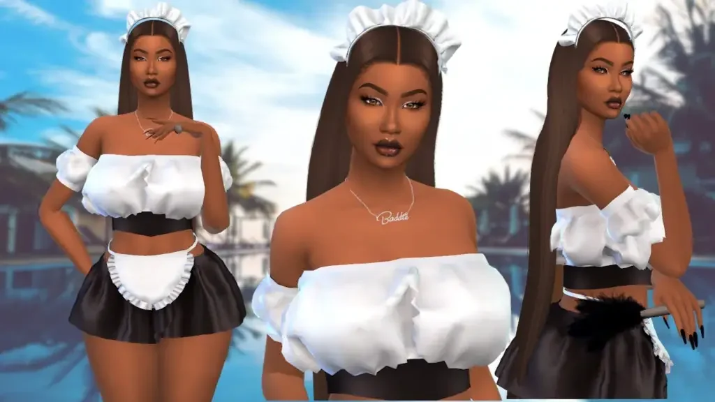 Unconventional Maid Outfit By Flovv 11 Sims 4 Maid Uniform CC & Mods