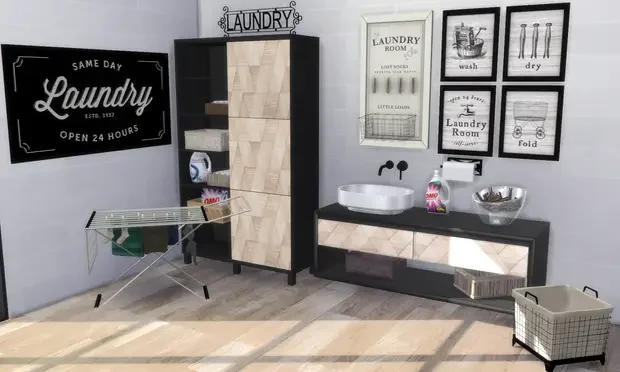 laundry set sims mod 27 Sims 4 Furniture Mods & CC Packs