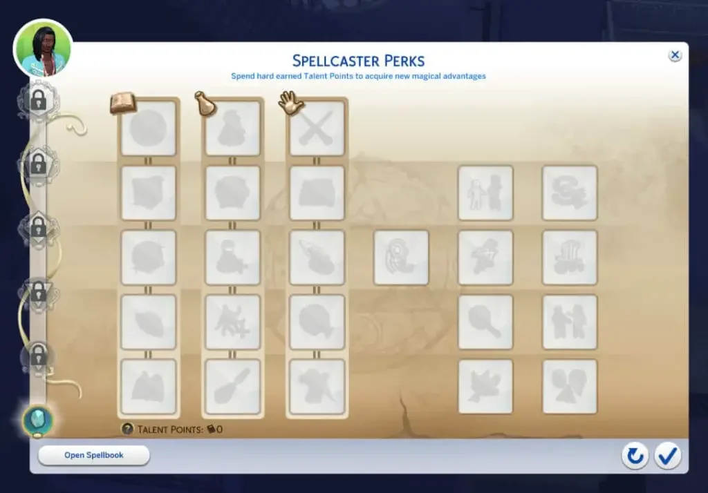 spellcaster perks Sims 4 Spellcaster Cheats